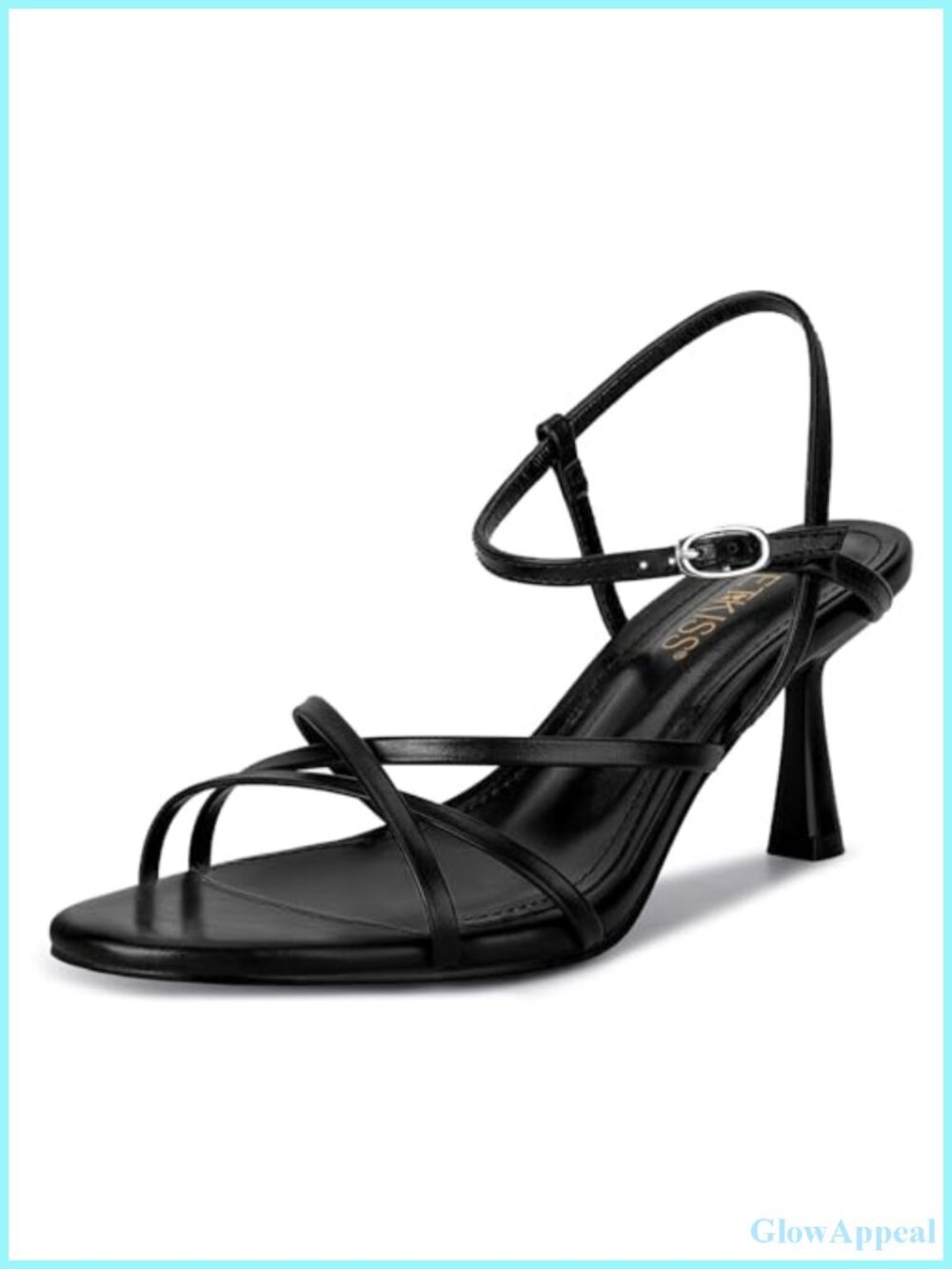 Kitten Heel Sandals Strappy Ankle Strap Low Heel Dress Shoes